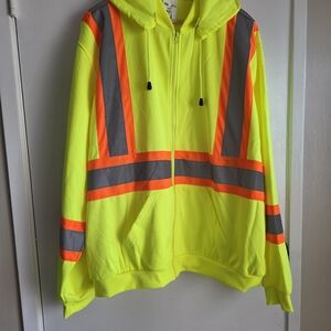 SAS High-Visibility Safety Vest in Neon Yellow with Orange Trim